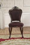 luxury dark color French style wood dining chair furniture