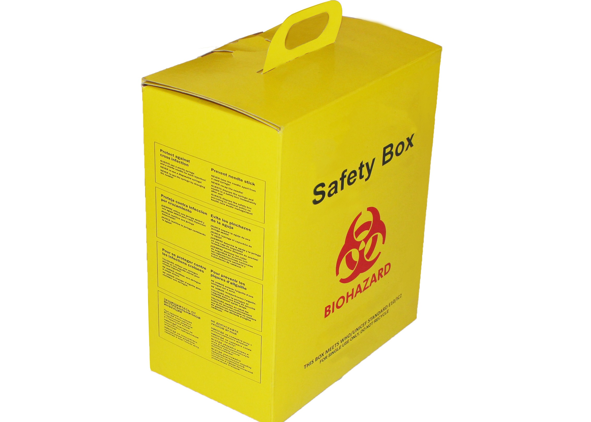 Disposable 5L Hospital Medical Sharps Box With Superior Safety Design