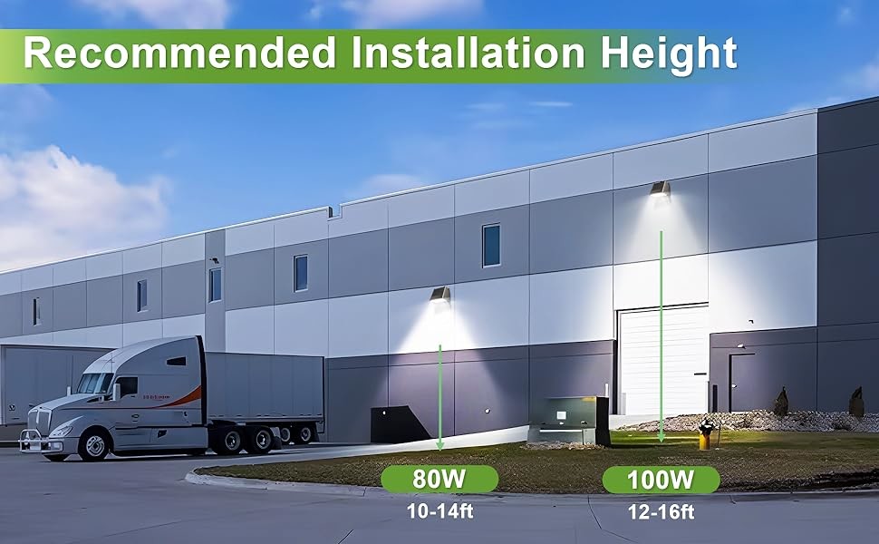 Warehouse Full Cutoff Wall Pack 60W 80W 100W 3CCT Outdoor Waterproof IP65