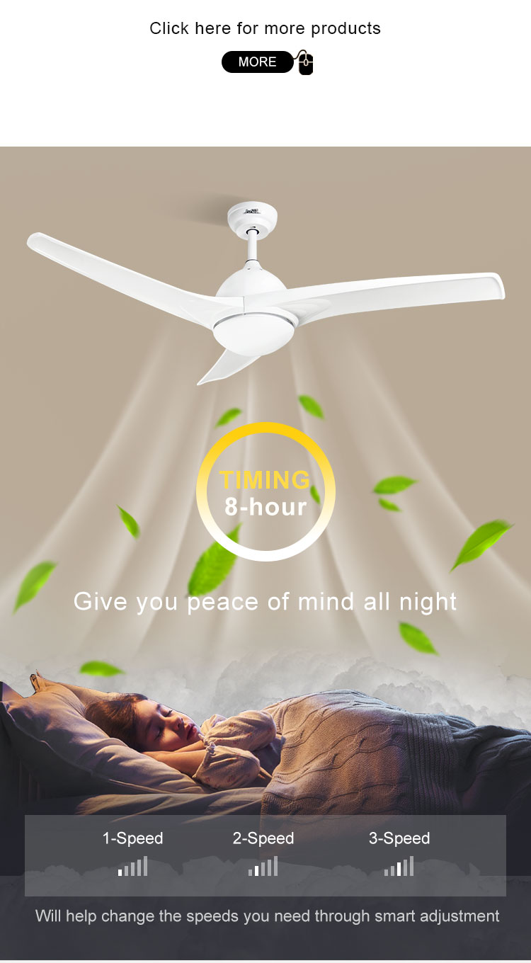 Lighting Solutions Service 52-inch Simple Plastic Ceiling Fan Remote Control 3 Speeds