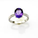 Sterling Silver Oval Blue Topaz Cubic Zirconia Ring Jewelry (F06)