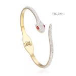 Light Luxury Stainless Steel Designer Jewelry Snake Shape Flash All Diamond