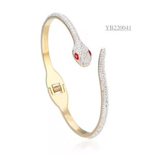 Quality Light Luxury Stainless Steel Designer Jewelry Snake Shape Flash All Diamond Bracelet wholesale