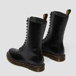 Round Toe Women'S Leather Boots Black Military Style Boots For Leisure /