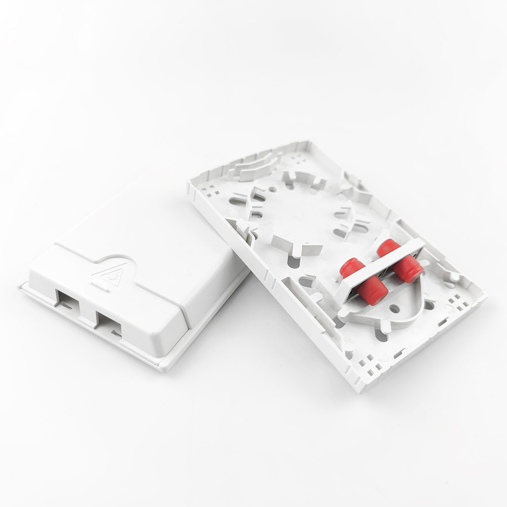 FTTH Applications 2 Cores Plastic Fiber Optic Faceplate Socket Panel 131*84*24 ABS/PC