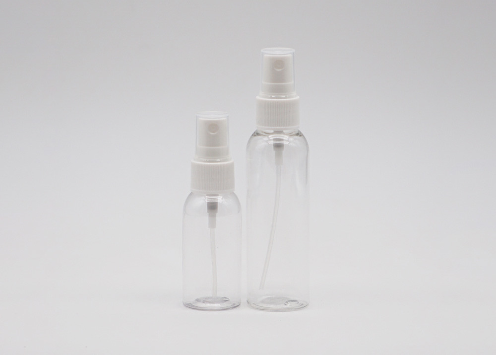 Travel Pocket Plastic Spray Bottle 30ml Cylinder With Gold Aluminum Collar