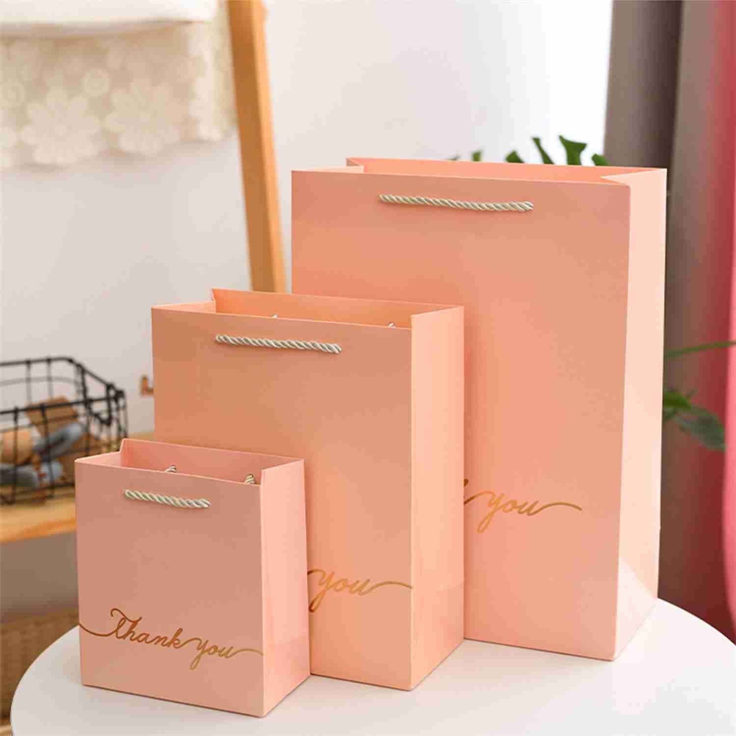 Customize Design Black Small Thank You Shopping Paper Bag For Small Things