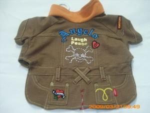 Quality dog jeans w/embroidery wholesale