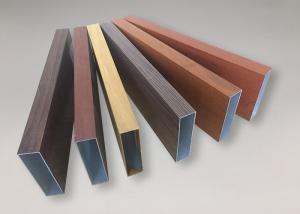Quality Wood Color Extruded Aluminum Pipe Rectangular Aluminium Extrusion Tube wholesale