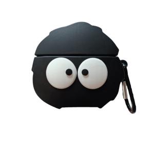 Quality Anti Lost Cute Black Airpod Cases Black Silicone Cartoon Finger Print Proof wholesale