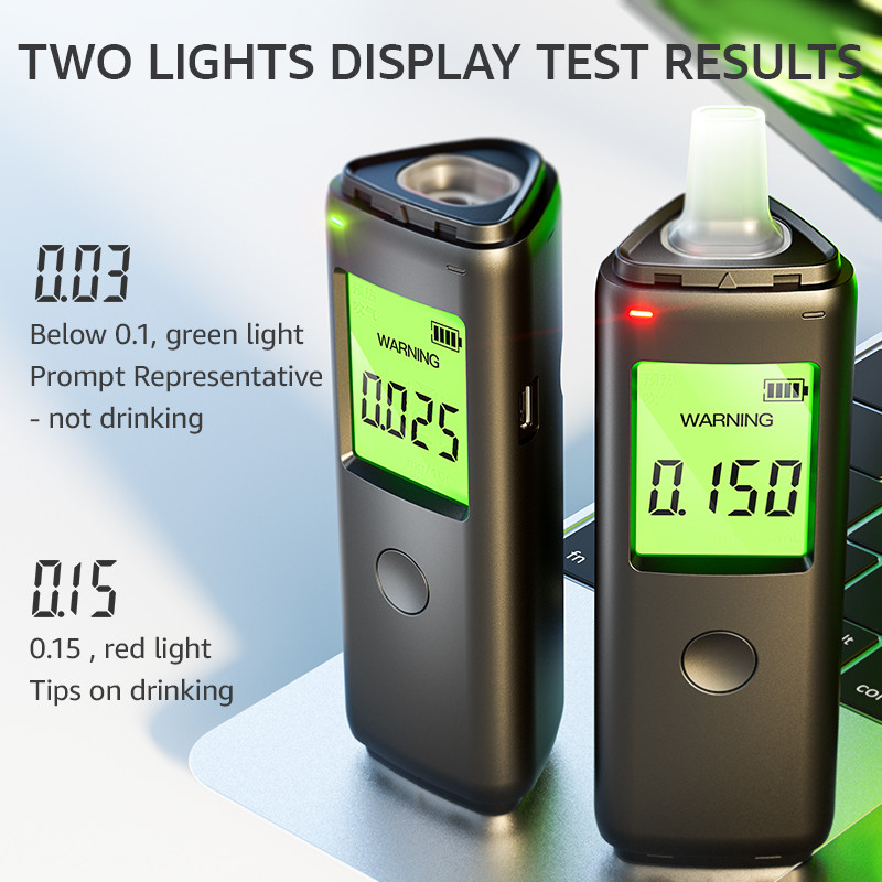 Small Custom Personal Alcohol Breathalyzer Testing Equipment With Different Light Prompts