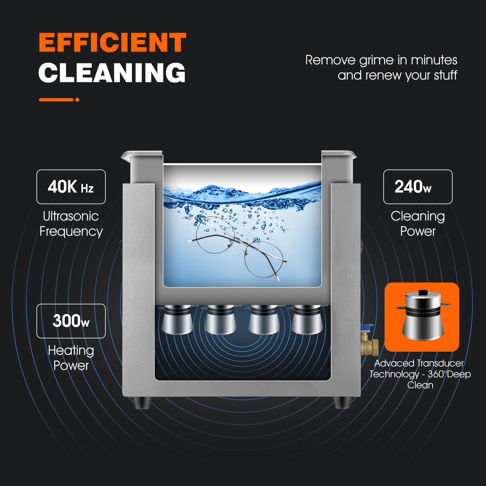 DPF Digital Ultrasonic Cleaner 10L 240W For Industrial Medical