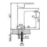 Single Hole 500000 Cycles 167mm Wash Basin Faucet