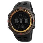 Mens PU Led Waterproof Digital Watch 49mm Led Stainless Steel Back