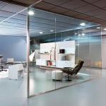 Slim Frame Demountable Glass Partitions Clear and Tempered Glass