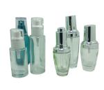 Luxury Packaging Custom Cosmetic Containers , Round Glass Toner Bottle And Cream