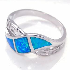 Quality High Quality Natural Greek Blue Opal Stone Engagement Ring for Gifts With 925 Sterling Silve wholesale