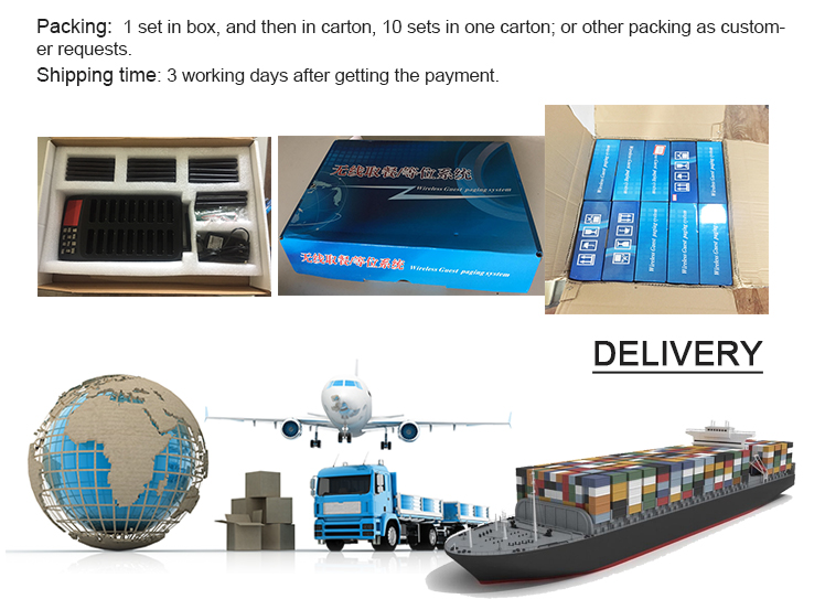 New design 800m long distance wireless calling system with 16 pagers for restaurant