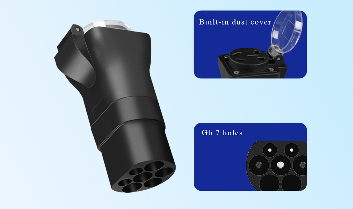 GBT V2L 3.5KW Portable EV Adapter AC Discharger for Vehicle Load Electric Discharge IP 55 GRADE Cable 16A Plug Condition