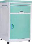 48X48X76cm White Hospital ABS Bedside Table Cabinet With Castors