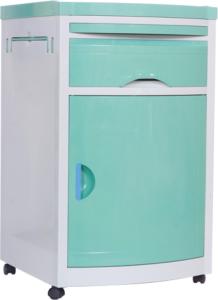 Quality 48X48X76cm White Hospital ABS Bedside Table Cabinet With Castors wholesale