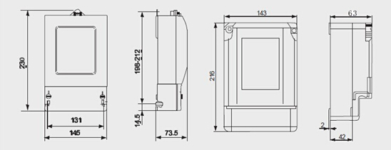 SGS Approved DSS5558 2*102/208V 60HZ Medidor electronic Bifasico Trifilar digital energy meter