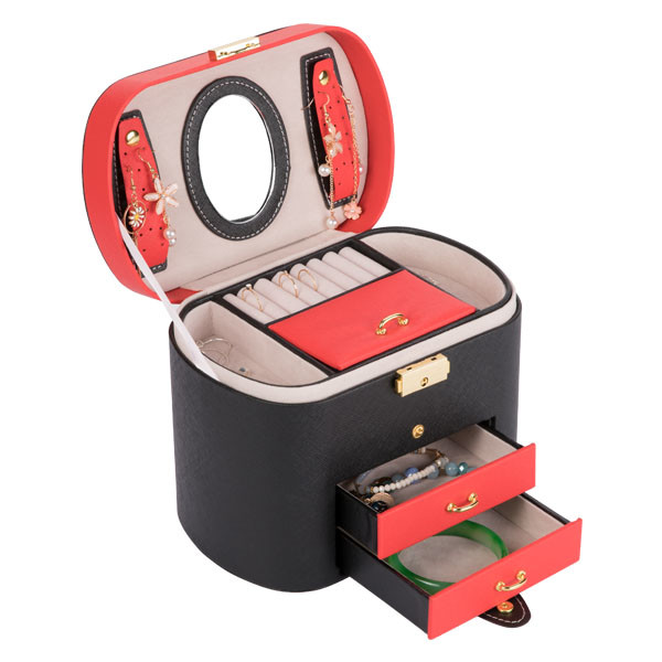 Luxury Velvet Foldable Leather Jewelry Box For Packaging / Storage Durable