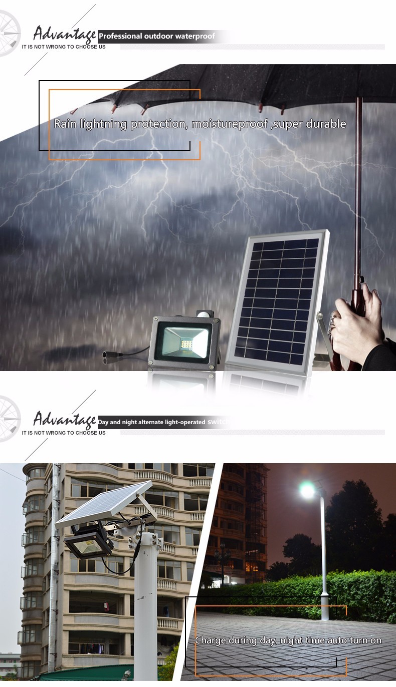 500D Outdoor Rechargeable IP65 waterproof street light solar led flood lighting