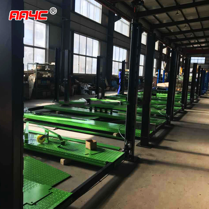 4 Columns Car Vehicle Lift Movable 4 Post Lift 7700lbs With Movable Kit Car Parking Lift Auto Storage System 3.5T