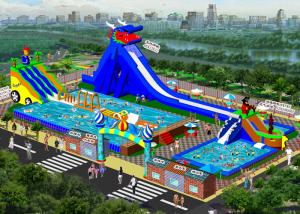 Quality Big Backyard Inflatable Water Park With Pool For Children 7 Years Old wholesale
