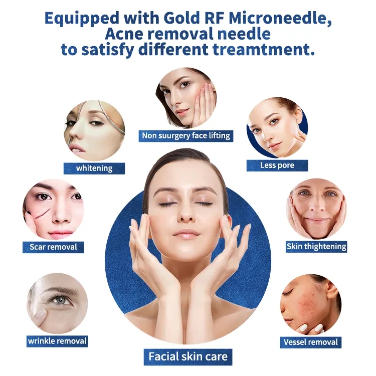 Portable Skin Tightening Fractional Rf Microneedle Machine Gold Micro Needle Equipment With Radio Frequency For Wrinkles Removal