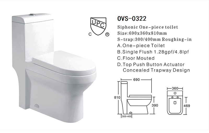 Water Efficient American Standard Elongated Toilet Easy Installation