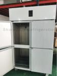 SS201 Stainless Steel Upright Refrigerator Double Temperature 4 Door Fridge