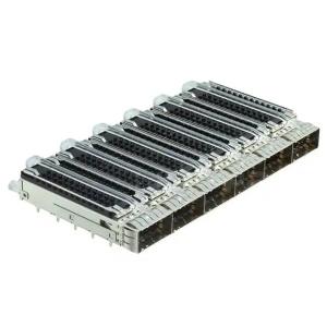 Quality 2-2170708-4 ZQSFP+ 1x6 Cage with Heat Sink Connector Included Lightpipe 28 Gb/s EMI Springs wholesale