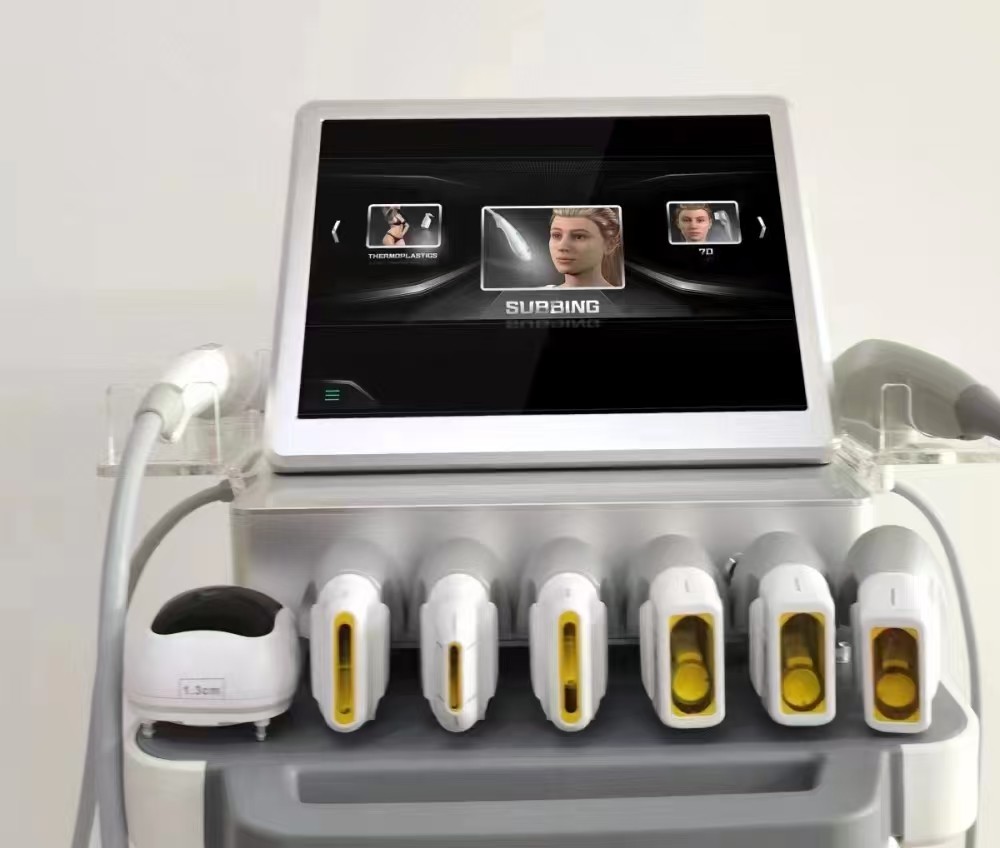 7D HIFU Beauty Machine Liposonic Vaginal Tightening Gold RF 3 In 1 Beauty Machine