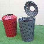 Industrial 4 Bins Dia 600mm 240 Liter Steel Outdoor Trash Can