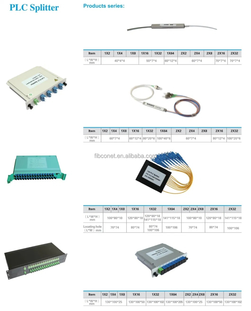 FTTH Mini PLC Fiber Optic Splitter APC Steel Tube Connector for Communication Cables