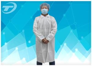 Quality OEM Protective Disposable Lab coat , white , blue and red color , CE certificated wholesale