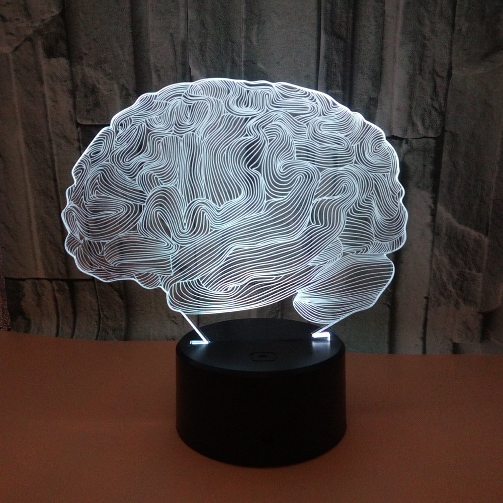 Brain shape colorful 3D visual night lights LED colorful lights 3D touch lights Creative color desktop night light