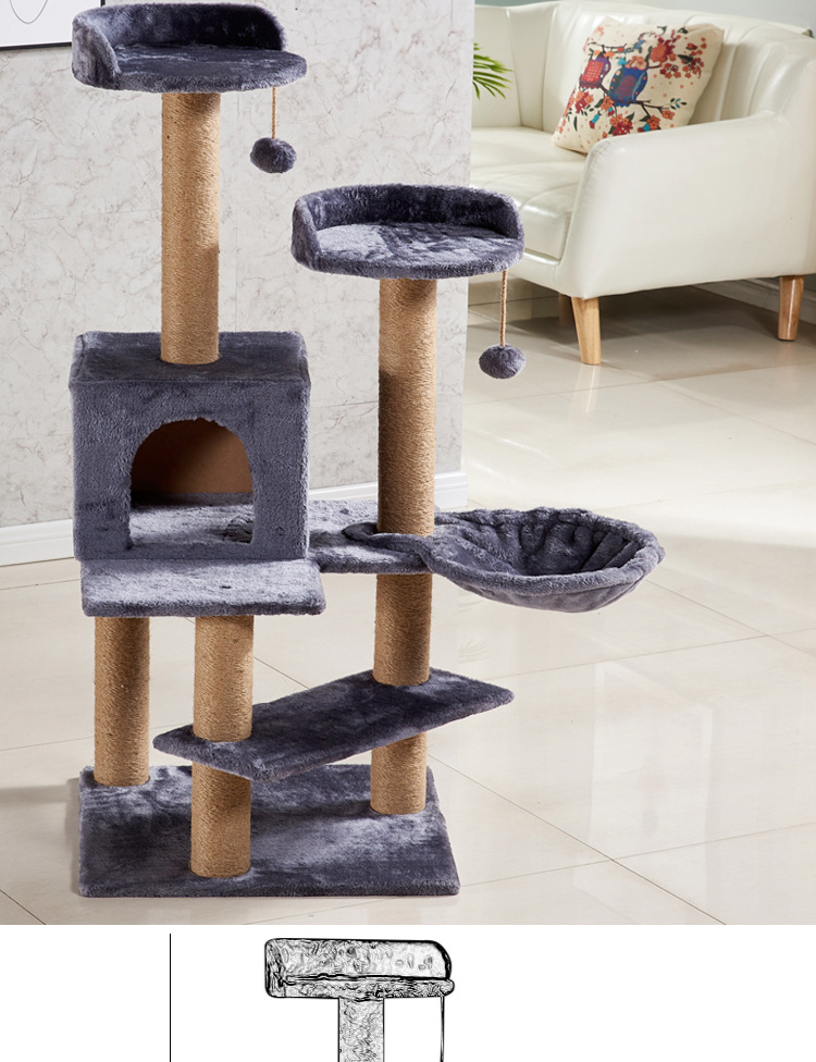 Big Cat Tree Scratch Post Original Design Faux Fur Rope with ParticleboardLogo Customized Logo