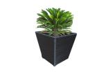 Anti Rust Aluminum Frame Rattan Tall Outsite Flower Pots