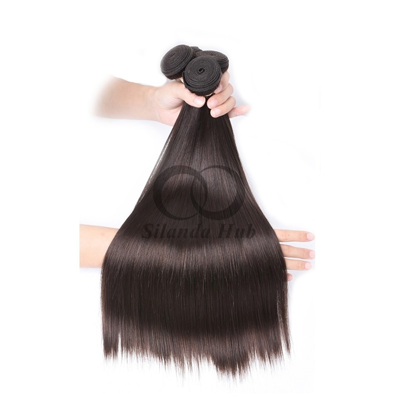 #2 Dark Brown Straight Remy Human Hair Bundles Sew In Weave Bundles Brazilian Bundle Deals