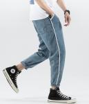 Small moq clothing manufacturers 11Z To 130Z Fabric Men Pants Light Blue Cropped