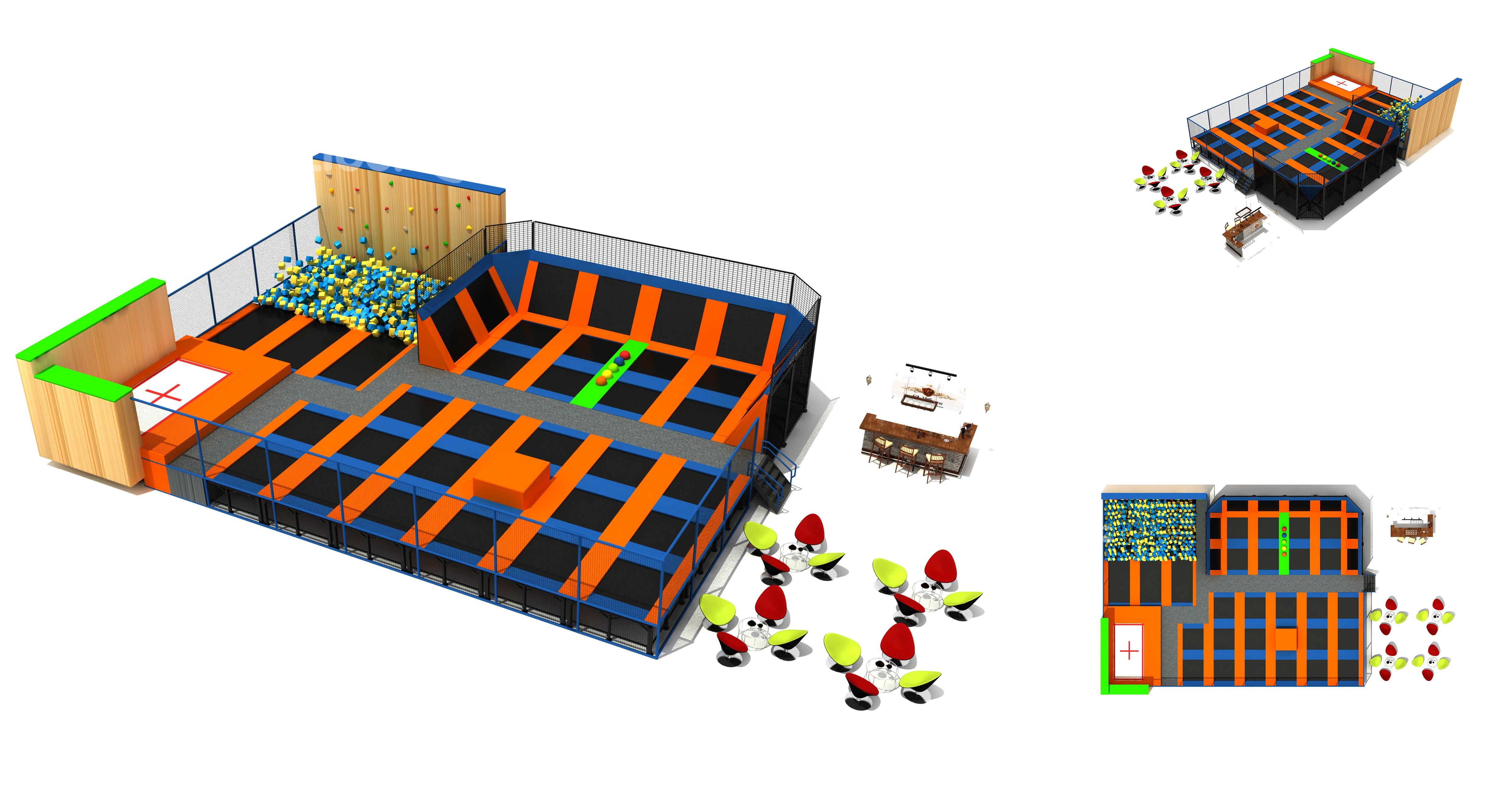 300M2 Gymnastics Trampolinne Park Kids Relax Jumping Indoor Trampoline Park