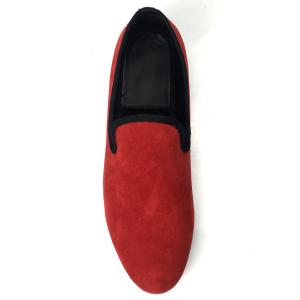 Quality Royal Style Men'S Velvet Slippers Embroidered Mens Velvet Burgundy Loafers wholesale