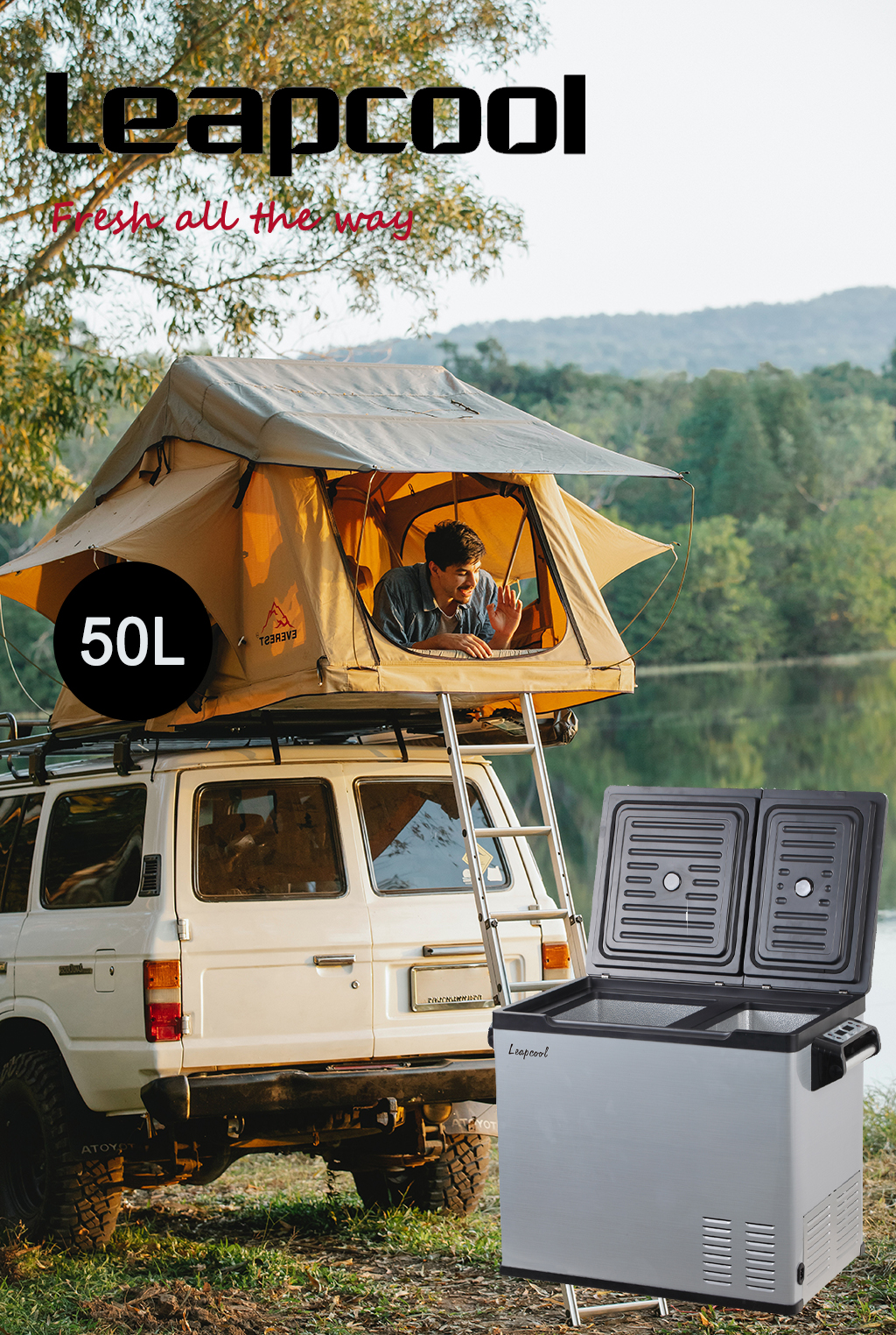 Multi-Functional 50L Dual Temperature Car Fridge Freezer Perfect for Picnics and Home