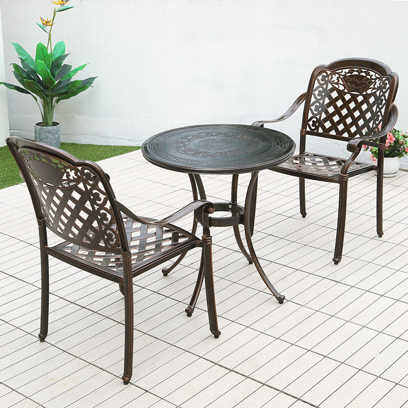Aluminum 6 Seater Garden Furniture Black 18in 6 Person Patio Table