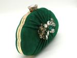Fashion Green Evening Handbag , Dinner Clutch Bag Diamond Inlaid 21cm×14.5cm