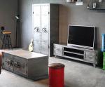 2 Door Industrial Shelving And Cabinet Iron Metal Distressed Rack Storage Locker