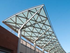 Quality Canopy Frosted Glass Balcony Panels , Coloured Toughened Glass wholesale
